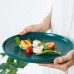 Habiba Essgeschirr 2 Stück Speiseteller 25,4 cm Keramik-Multifunktionaler Salatteller großer rund einfarbig stapelbar leicht zu reinigender Porzellanteller elegant - BESVAA4V
