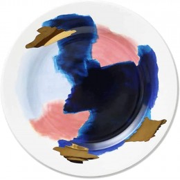 Habiba Europäischer Keramik-Essteller Aquarell-Hit-Color-Knochen-Salatteller spülmaschinenfester Porzellanteller - BERGH4KK