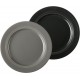 Havniva Keramik-Teller 2er-Set 1 x grau und 1 x schwarz runder Dessert- oder Salatteller Serviergeschirr-Sets bleifrei mikrowellen- ofen- und spülmaschinenfest 25,4 cm Teller - BYCZAWNM