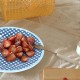 Jiawu Salatteller-Set Dessertteller 4 Stück 22,9 cm sturzsicher zum Platzieren von Obst für Desserts für Kuchen für SnacksDunkelblaues Gitter - BZYEAB16
