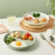 OnePine Servierteller Keramik Snackteller mit 3 Fächern Menüteller Kinder Salatteller Geteilte Teller Porzellan für Abnehmen - BHAOV17K
