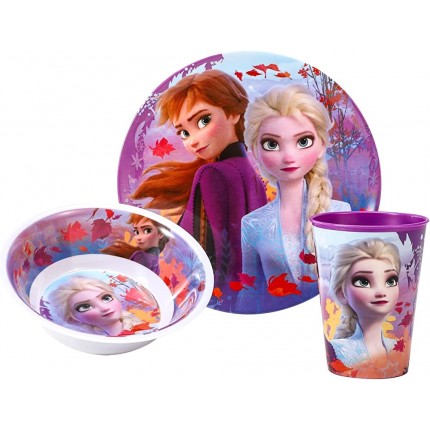 Disney 35090 Frühstücksset aus Melamin ohne Borte 3-teilig Frozen 2 Frühstückstassen Nicht zutreffend Die Eiskönigin 2 - BYISWW23