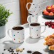 Francois et Mimi Set mit 6 großen Keramik-Kaffeetassen 473 ml Weiß gepunktet - BWPPBB2K