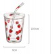 YSJJDRT Becherset Erdbeerglas Wasserbecher mit Strohhalm mit Deckel Schöne Süße Milchsaft-Tassen Frühstück Home Office-Wasserflasche Trinkbecher Color : B - BUTLX9D9