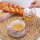 fanquare Rosa Robin Vögel und Blumen Tea for One Set Keramik Teetasse und Untertasse mit Glas Teekanne - BBHIL6B5