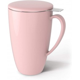 Sweese 201.108 Teetasse mit Deckel und Sieb Becher aus Porzellan für Losen Tee Oder Beutel Rosa 400 ml - BVOITM98