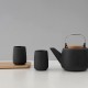 Teetassen Porzellan 2er Set Schwarz : design Tee oder Kaffee Becher 0,165 L geschirrspüler geeignet matt anthrazit - BZWYXD9V