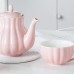 DERUKK-TY 4-teiliges Teeservice für Erwachsene Britisches Porzellan-Teeservice Kaffeeservice im europäischen Stil Vintage-Rosa-Hochzeits-Teeservice - BREYG72M