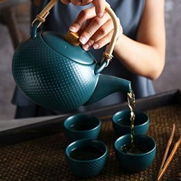 Tee Set Haushaltskeramik-teeservice Eine Kanne Mit Vier Tassen Set Kreative Nachmittagstee-tassen Kung Fu Camellia Teekanne - BEPJG4QJ