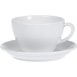 Esmeyer Kaffee-Tassen Bistro 0,20l mit Untertasse 12-teilig Porzellan Weiß 31.5 x 18 x 12 cm 6 Stück 1er Pack - BAHTXKV4
