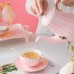 FGDSA Tassen- und Untertassen-Set Porzellan-Teeset Keramik-Kaffeeset Nachmittagstee-Set Tasse und Untertasse-Tablett - BNVSC6AM