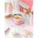 FGDSA Tassen- und Untertassen-Set Porzellan-Teeset Keramik-Kaffeeset Nachmittagstee-Set Tasse und Untertasse-Tablett - BNVSC6AM