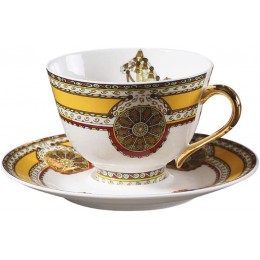 HKX Porzellan-Teeservice-Tasse und Untertassen-Set Keramik-Kaffeetasse und Untertassen-Set Geeignet für Büro- und Familien-Nachmittagstee-Teeservice-Set - BQVFRK7W