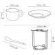 HKX Tassen- und Untertassen-Sets Keramik-Kaffee- und Tee-Set-Serie 6 Tassen und Untertassen Teelöffel- und Kaffeeständer geeignet für Kaffee Nachmittagstee-Party-Kaffeetasse - BAANJ98Q