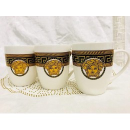 Unbekannt Medusa Kaffeetassen Kaffeeservice für 6 Personen Tassen Geschirr Porzellan NEU V1 Weiß Gold - BUPQSJAK