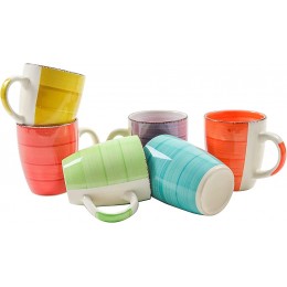 Kaffeetasse 250 ml aus Porzellan in bunten Farben 6er Set Kaffeebecher Tasse Becher - BHAUOW98
