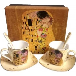 Gustav Klimt Espressotassen Der Kuss crema 6teilig Porzellan - BHEELBA8