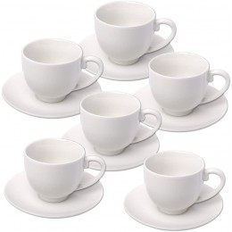 Schramm® Espressotassen Set 12-teilig 6 Espresso Tassen mit 6 Untertassen 75 ml Espressotassenset Kaffee Tassen Tasse Set - BSHLM6DH