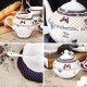 fanquare 21-Teilig Porzellan Teeservice Buntes Schmetterlings Muster Kaffeeset Nachmittags Tee Set für 6 Personen - BKDLS3WW