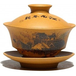 FGDSA Teeservice Chinesisches Teeservice Vintage Handbemalte Keramik Teeservice Yixing Lila Sand Chinesisches Porzellan Kung Fu Teeservice Schüssel Blumenteeservice - BKQMSABM