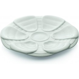 Austernteller aus Porzellan in weiß für 6 Austern Durchmesser: Ø 25 cm - BZFXFEQH