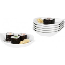 Van Well 6-TLG. Schalen-Set Büfett blattförmig | Amuse-Bouche Servier-Schälchen | Sushi Snack & Dessert | Porzellan-Schälchen | weiß | Gastro - BFCVX4M4