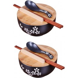 2PCS japanische Schüssel mit Deckel ramen schüssel set ramen bowl mit Deckel und Löffel,asiatisches geschirr - BHDRP39J
