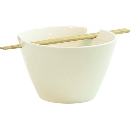 JADE TEMPLE Suppenschale aus Keramik im asiatischen Stil mit Essstäbchen aus 100% Bambus Ideal für Suppen- und Nudelgerichte 1x Schale mit 1x Paar Essstäbchen - BFNLLE31