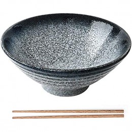 Japanischer Ramen Schüssel aus Keramik Großer Suppenschüssel mit Essstäbchen Vintige Ramen Schale Porzellan Nuddelschale 8 Zoll Persönlichkeit Ramen Schalen für Müsli Nudeln Vorspeise （Blau） - BVYAGA7D