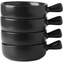 ZJZ Keramik-Suppenschalen mit Griffen Französische Zwiebel-Suppenschalen 21 Oz für Müsli Eintopf 4er-Set - BVHAPKHK