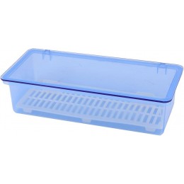 Ruilogod Kunststoff Haushalt Küche Geschirr Teller Teller Schüssel Aufbewahrungsbehälter-Kasten-Behälter-Blau - B0B1QB16Y3N