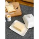 Sweese 314.101 Butterdose Porzellan Klassische Butterschale für 250 g Butter Groß Weiß - B07RLLGD195