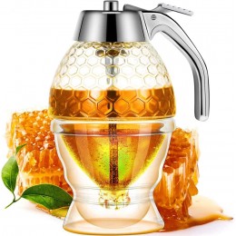 MNNE Acryl Honig-Zufuhr Sirup Glas mit Honig Vertikal Container Tropffreie Honigspender Jar Sirup Saft-Zufuhr - B08CCPGKD3E