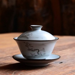 Steinzeug Handgemalte Keramik mit Gott bedeckter Teetasse Große Terrine Kung Fu Tee Set Tee Schüssel Handgemachte Schüssel Farbe : Mo Yuan Bowl - B09ZP647GXA