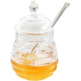 abcd123 Honiggläser aus Glas mit Schöpflöffel und Deckel Sirupbehälter aus Glas Bienenstock Honigtopf mit Löffel und Deckel,Honigbehälter Home Kitchen Aufbewahrung für Kuchen Marmelade Gelee - B09VXXB76VN