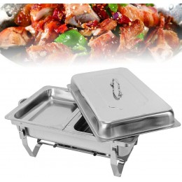 7,5L Chafing Dish Speisenwärmer Edelstahl Warmhaltebehälter Wärmebehälter Set Klappbarer Doppelrost-Speiseofen - B0B4K85DMS6