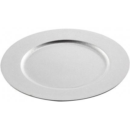 HTI-Living Dekoteller Glitter Silber Platzteller Platzset Untersetzer Teller Tischdekoration - BACERBD3