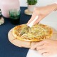 LAUBLUST Pizzabrett aus Holz Runder Pizzateller mit 8 Schneiderillen & Griffmulden ca. 30x30x2cm Buche Natur FSC® - BPKOGMJ1