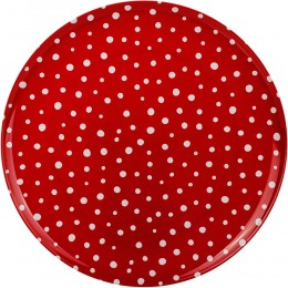 großer Teller Speiseteller Plätzchenteller rot Punkte weiß Ø 28 cm Flach rund Mehrweg Melamin Kunststoff Dessertteller Weihnachtsteller .. - BPJCKA79