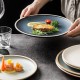 Essteller aus Keramik 25,4 cm Dessertteller-Set für Salat Pasta Steak und Vorspeise Servierteller Küche Porzellangeschirr Geschirr Color : Beige Size : 8.23Inch C - BVXXI87H