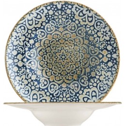 Bonna 6x Suppenteller Set Pastateller Speiseteller Geschirr Teller tief 28cm Alhambra Banquet Blau Beige - BPZGAWB1